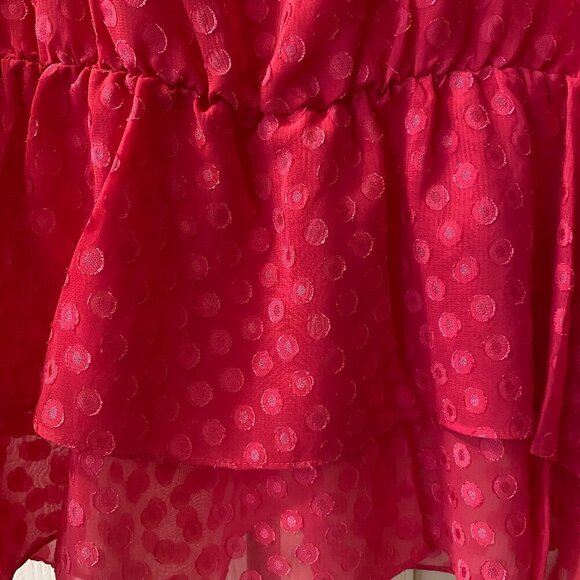 Cato 🌸 Hot Pink Polka Dot Blouse 💖 Plus Size 22/24 NWT – Sheer Flowy Top - Picture 5 of 7